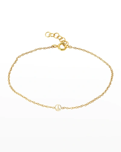 Zoe Lev Jewelry 14k Gold Tiny Peace Bracelet