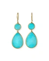 Ippolita Women's Polished Rock Candy 18k Yellow Gold & Turquoise Snowman Double-drop Earrings In Turquoise/gold