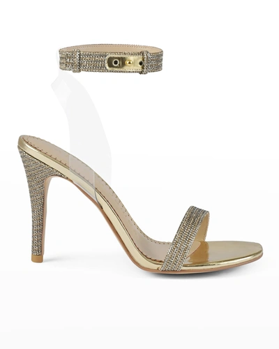 Allegra James Disco Metallic Ankle-strap Sandals In Gold