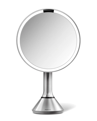 Simplehuman 8" Round Sensor Makeup Mirror With Touch-control Dual Light Settings In Stainless Steel