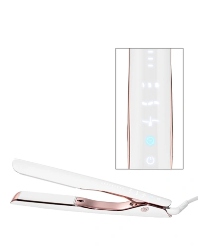 T3 Lucea Id 1" Smart Straightening And Styling Flat Iron With Touch Screen In White/rose Gold