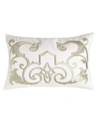 Lili Alessandra Mozart Small Rectangle Pillow In Ice Silver