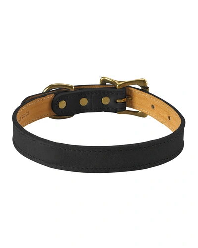 Graphic Image Personalized Small Dog Collar In Black