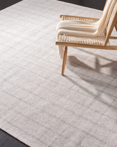 Ralph Lauren Tamworth Check Hand-woven Rug, 5' X 8' In Silver