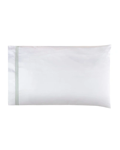 Bovi Fine Linens Devere Pair Of King Pillowcases In White/ Dove