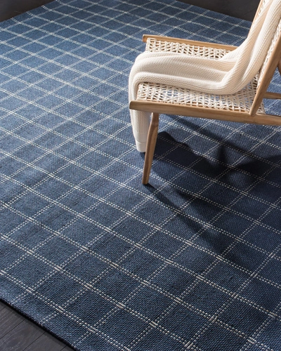 Ralph Lauren Tamworth Check Hand-woven Rug, 5' X 8' In Navy