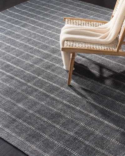 Ralph Lauren Tamworth Check Hand-woven Rug, 5' X 8' In Charcoal