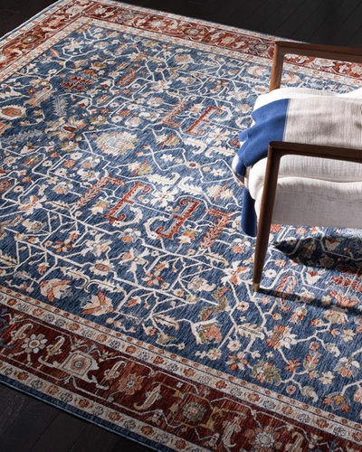 Ralph Lauren Darcy Power-loomed Rug, 9' X 12' In Navy / Red