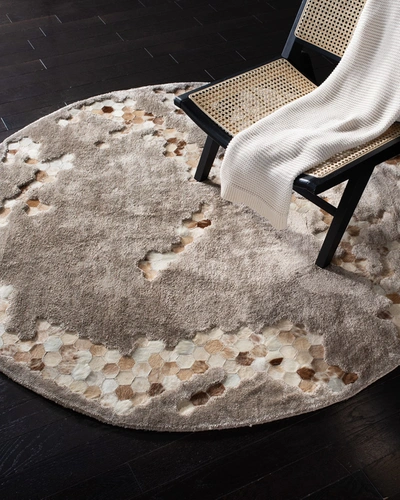 Safavieh Derek Hand-tufted Round Rug, 6' Round In Taupe