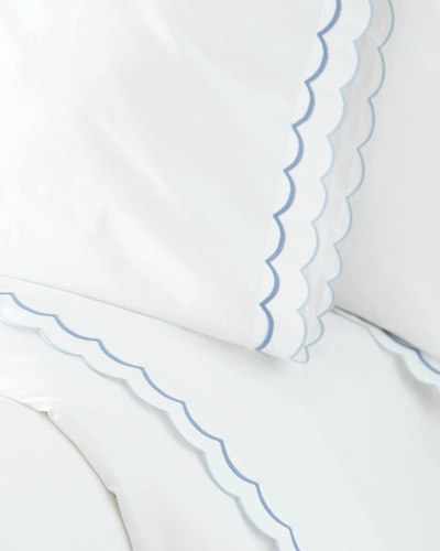 Matouk Pair Of India King Pillowcases In White/blue