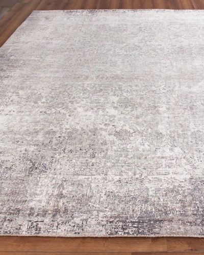 Exquisite Rugs Julien Hand-knotted Silk Rug, 8' X 10' In Gray Ivory