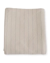 Evangeline Linens Pinstripe Herringbone Cotton Twin Blanket, Classic Gray In Classic Grey