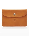 Il Bisonte Unisex Leather Snap Pouch