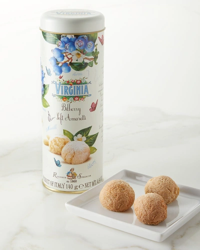 Amaretti Virginia Soft Blueberry Amaretti Cookes In Round Tin