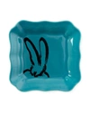 Hunt Slonem Bunny Portrait Plate - Teal