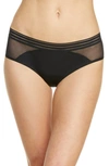 Saalt Period & Leakproof Regular Absorbency Mesh Hipster Panties In Volcanic Black