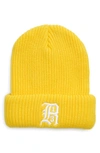 R13 Skully Embroidered Logo Beanie In Yellow