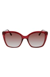 Ferragamo Gancini Modified Rectangle Sunglasses In Crystal Wine