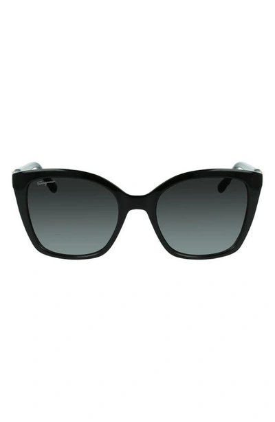 Ferragamo Gancini 54mm Modified Rectangle Sunglasses In Black