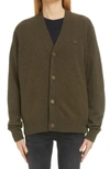 ACNE STUDIOS KEVE FACE PATCH WOOL CARDIGAN