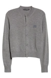 Acne Studios Cardigan In Grey Melange