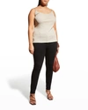 Lafayette 148 Plus Size Jersey Camisole W/ Adjustable Straps In Khaki