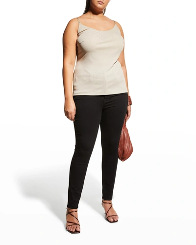Lafayette 148 Plus Size Jersey Camisole W/ Adjustable Straps In Beige