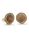 Jorge Adeler Men's 18k Gold Ancient Coin Cufflinks W/ Black Diamond Trim