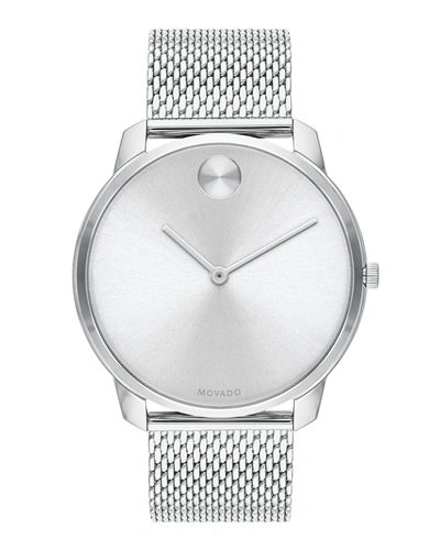 Movado Men's Bold Thin Mesh-bracelet Watch, Silver