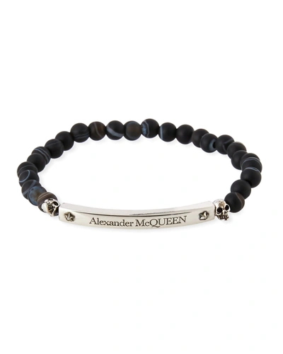 Alexander Mcqueen Men's Skull %26 Beads Agate Bracelet