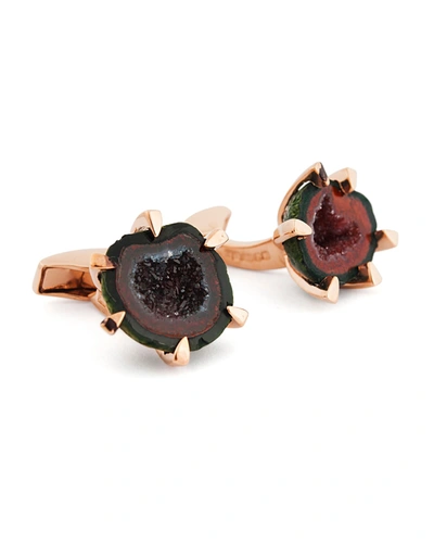 Tateossian Geode Rose Golden Cuff Links