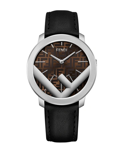 Fendi Men's Run Away Ff-motif Analog Leather Watch