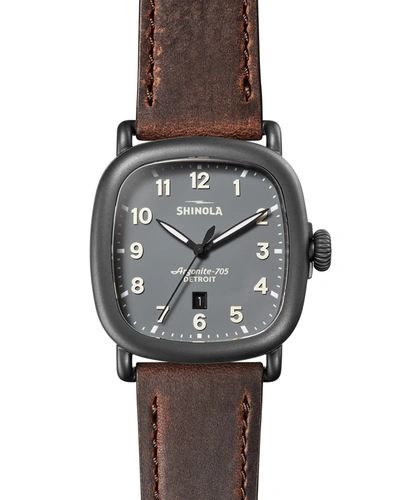 Shinola Men's 43mm Guardian Watch With Premium Leather Strap