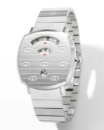 Gucci Men's  Grip Square 3-window Interlocking G Bracelet Watch