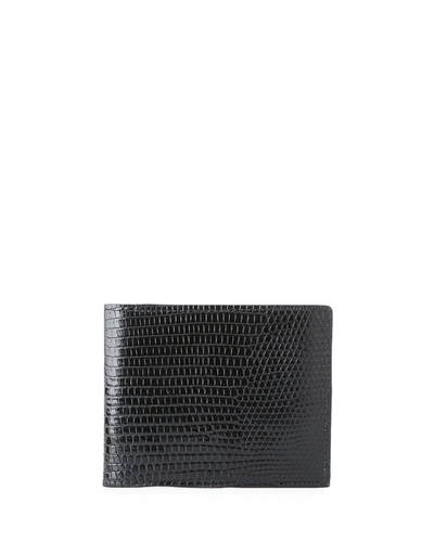 Abas Men's Slim Lizard Bifold Wallet In Black