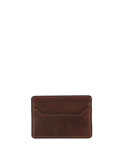 Frye Logan Leather Card Case With Money Clip