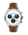 Movado 43mm Heritage Calendoplan Chronograph Watch With Perforated Leather Strap