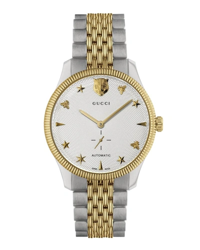 Gucci Men's G-timeless 40mm Automatic Two-tone Bracelet Watch