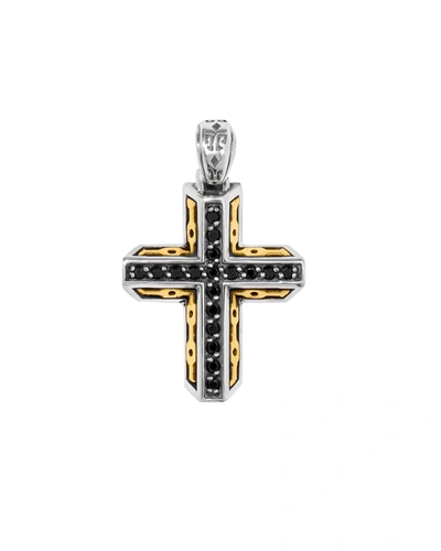 Konstantino Men's Arc Two-tone Spinel Cross Pendant