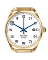 Tom Ford Men's Automatic Round 18k Gold Case, White Dial, Large