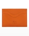 Il Bisonte Men's Leather Card Case In Orange