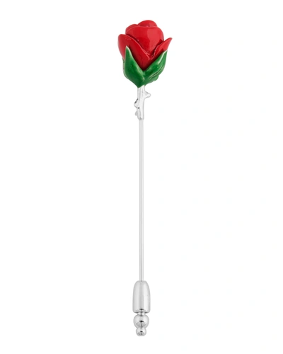 Tateossian Men's Red Rose Lapel Pin