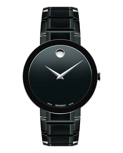 Movado Men's Sapphire Stainless Steel Bracelet Watch, Black