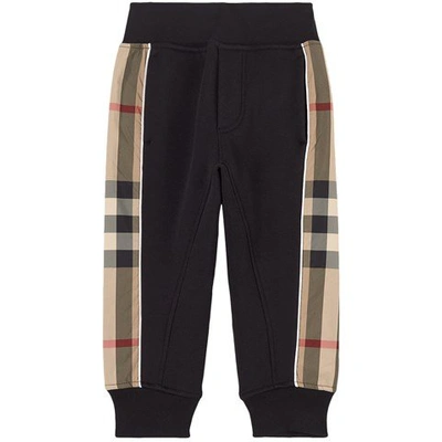 Burberry Black Cotton Jooger With Vintage Check Inserts
