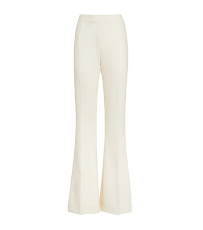 Safiyaa Crepe Kick-flare Trousers In White