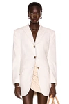 The Mannei Fitted Single-breasted Jacket In White