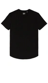 Cuts Trim Fit V-neck Cotton Blend T-shirt In Black