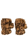 Apparis Ariel Faux Fur Fingerless Gloves In Brown