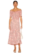 Poupette St Barth Soledad Floral Midi Dress In Pink