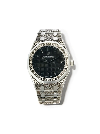 Pre-owned Mad Paris  Customised Audemars Piguet Royal Oak Grande Fleur Ghost 33mm In Black